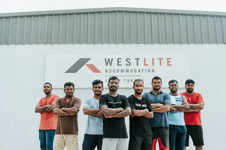 Residents and communal facilities at Westlite workers accommodation photographed for corporate lifestyle campaign in Singapore.
