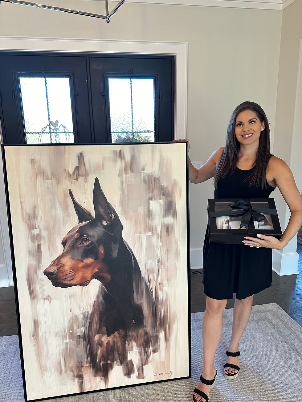 Thumbnail: Loyal Sentinel 60 x 40 On Canvas - Custom Black Wood Floater Frame