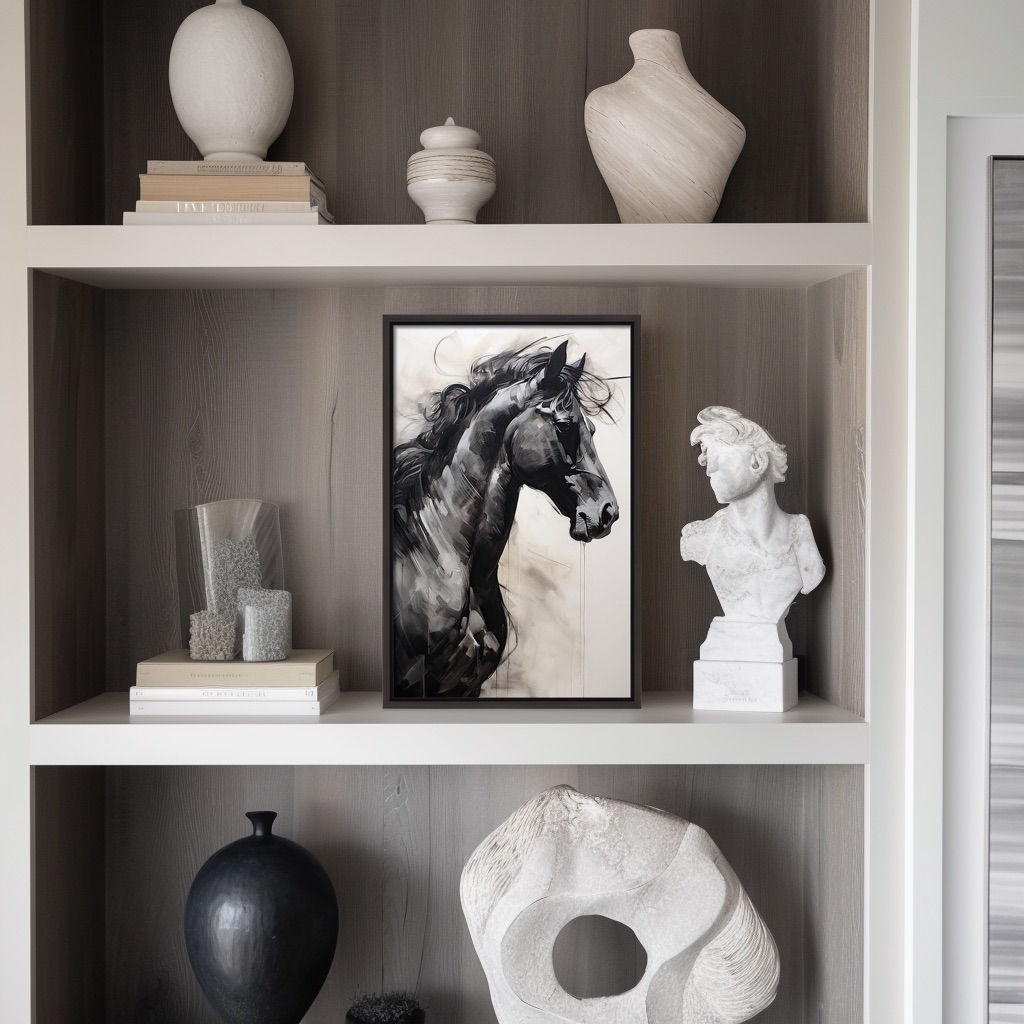 Inkwell Steed - Framed Canvas Print