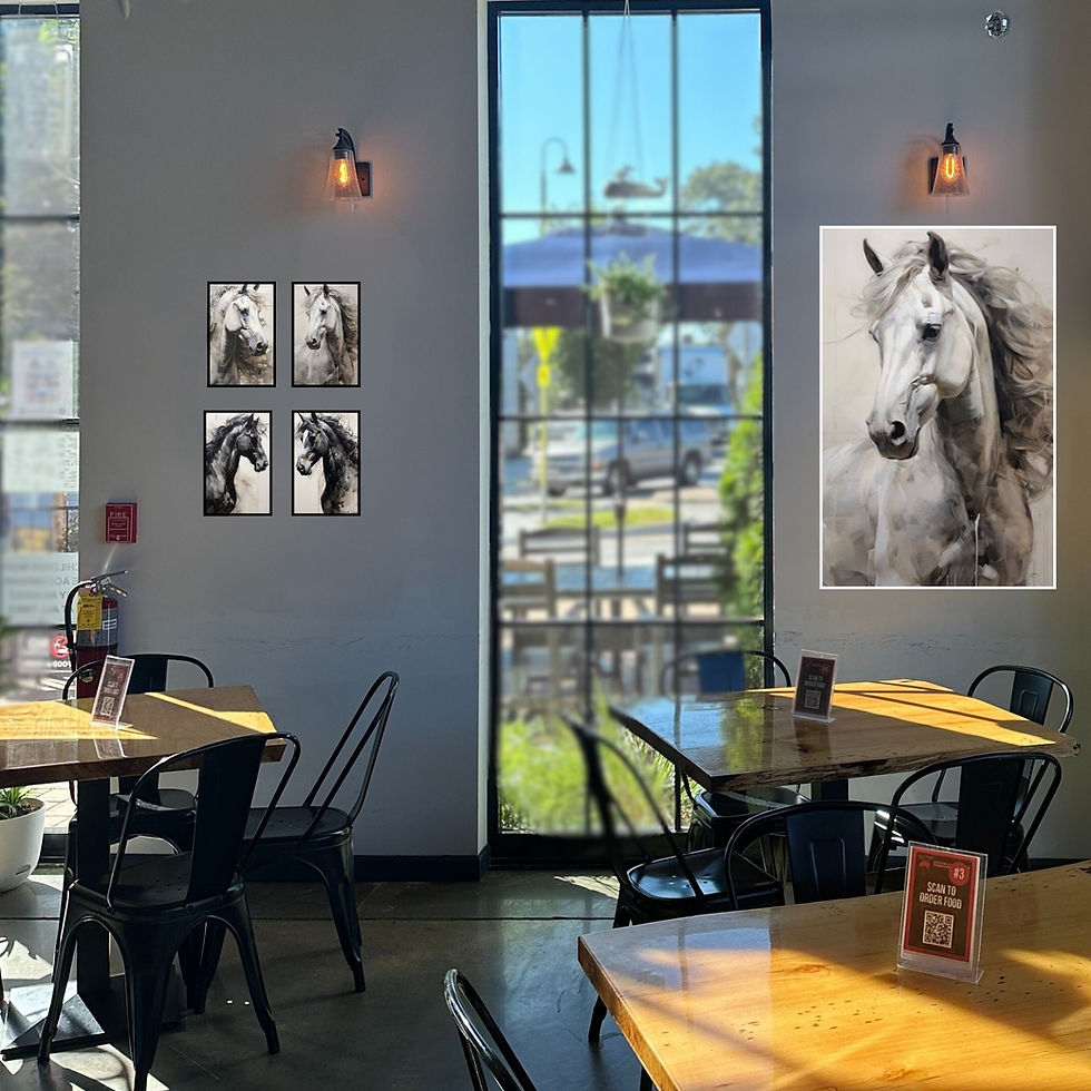 Thumbnail: White Whisper: Giclée Fine Art Horse Print on Canvas - Hand-Signed, Framed