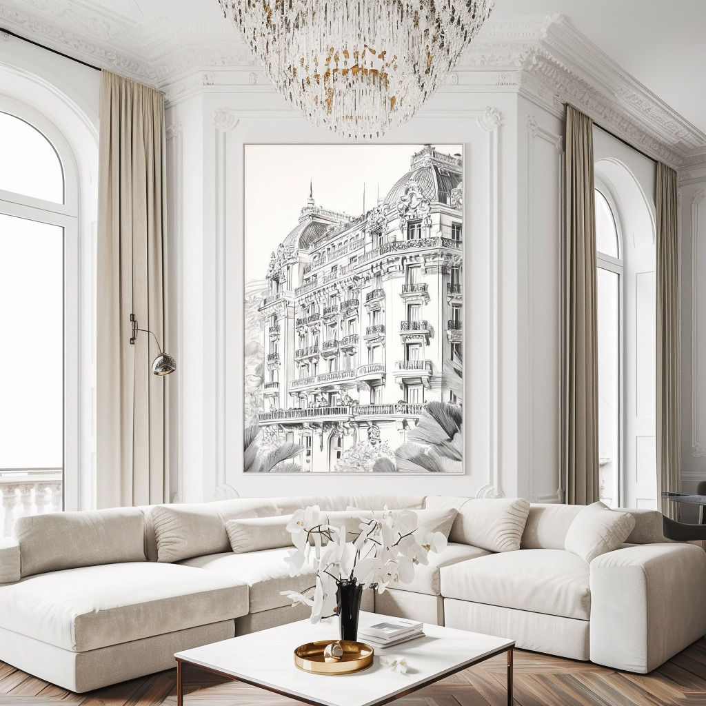 Majestic Lines of Monaco – First Edition French Architecture Giclée | 32x48