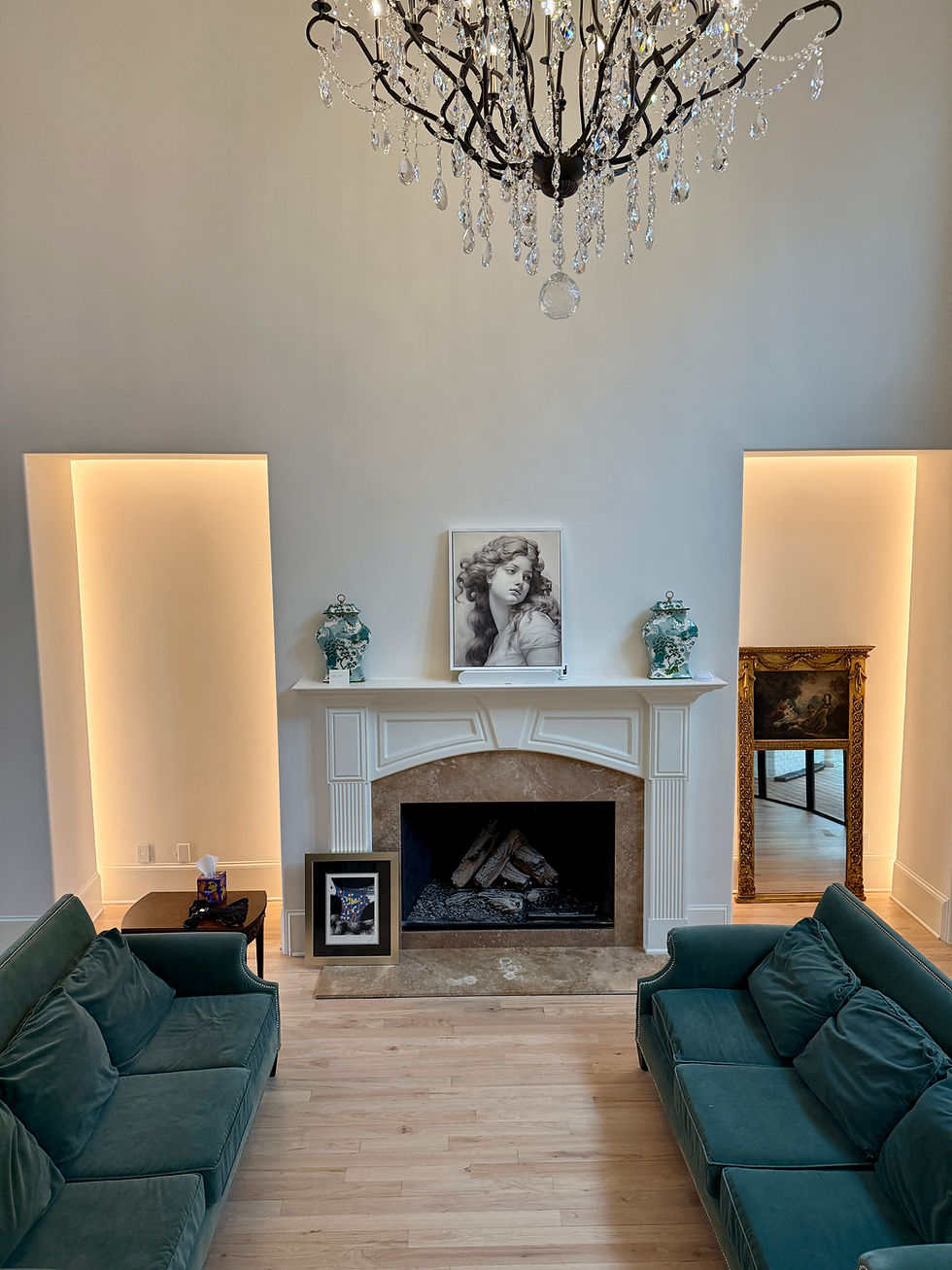 Thumbnail: Isabella: French Portrait Giclée Print on Canvas in Custom White Wood Frame