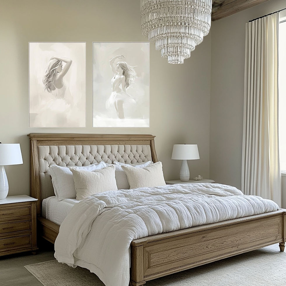 Thumbnail: Ballerina wall art set with a French-inspired design, bringing tranquility and grace to any space