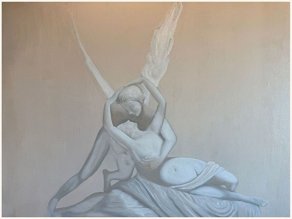 Thumbnail: Les Ailes de l’Amour - Original Painting For Sale, French Wall Art