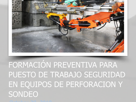 FORMACIÓN PREVENTIVA PARA PUESTO DE TRABAJO SEGURIDAD EN EQUIPOS DE PERFORACION Y SONDEO