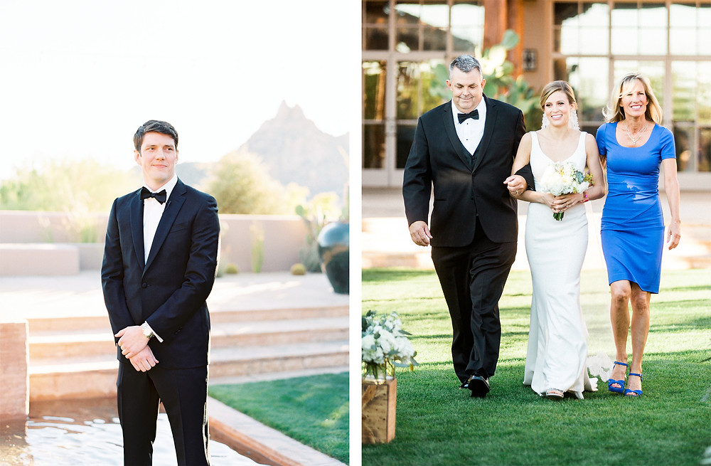 Four Seasons in Scottsdale Arizona Ceremony, First Look with Bride and Groom