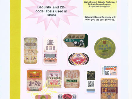 Security/ 2 D Anti Counterfeit Code labels