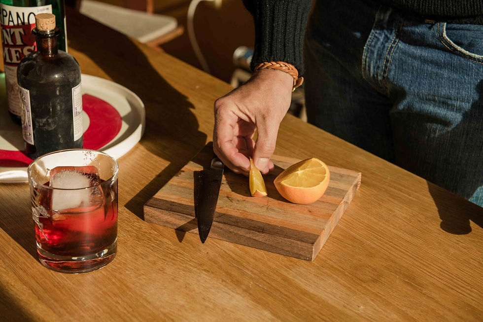 Matt Hranek making a Negroni. Picture by Molly Cranna.