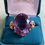 Miniature : Estate 14k Large Amethyst Filagree Ring
