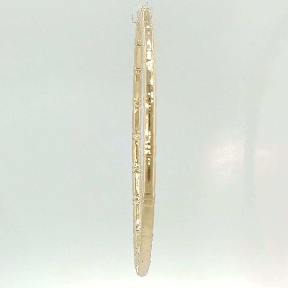 Miniatura: Bamboo Style Bangle Bracelet in Yellow Gold