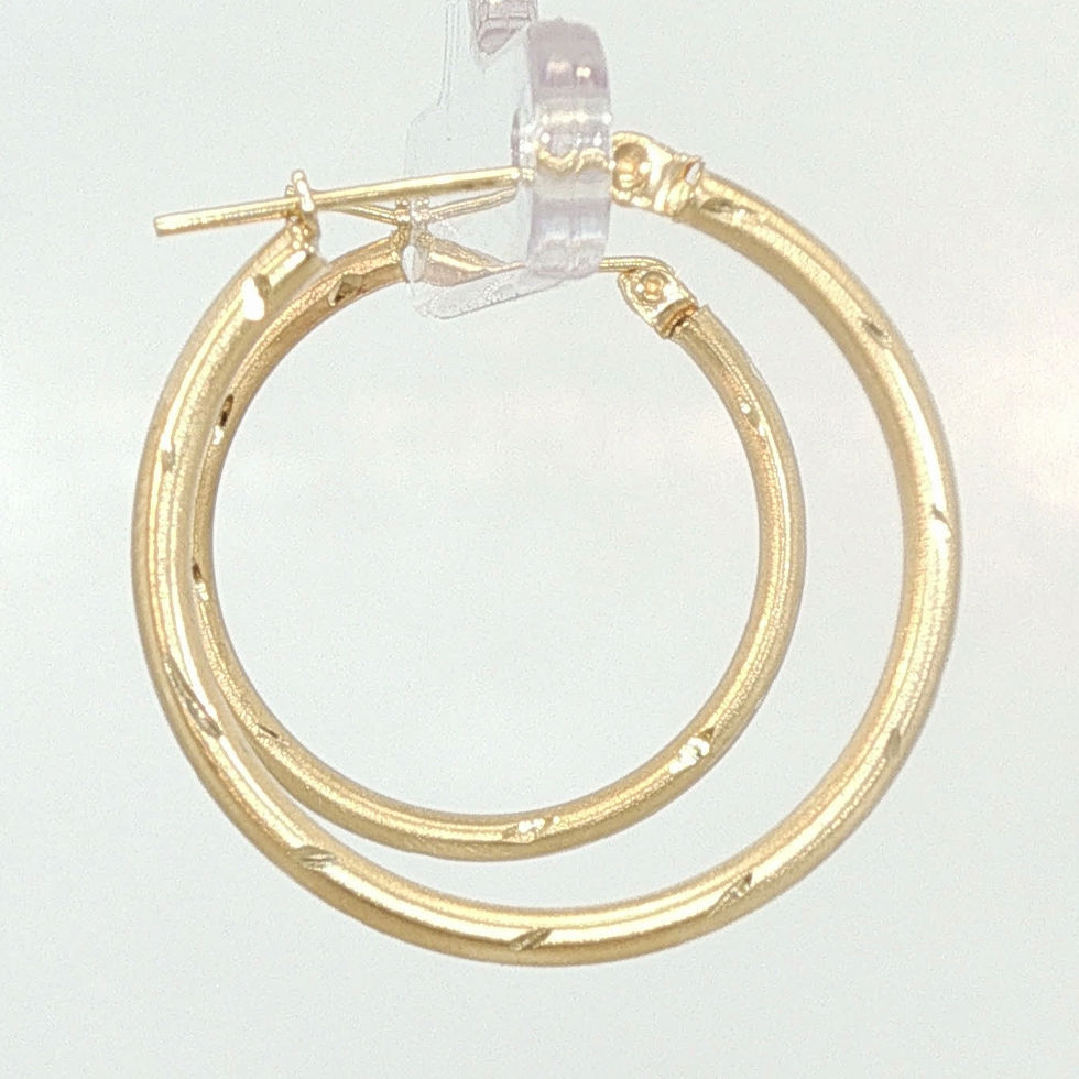 Thumbnail: Diamond-Cut Yellow Gold Hoop Earrings