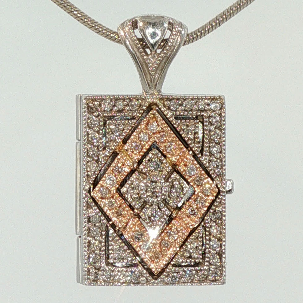 Thumbnail: Two-Tone Geometric Diamond Pave Locket