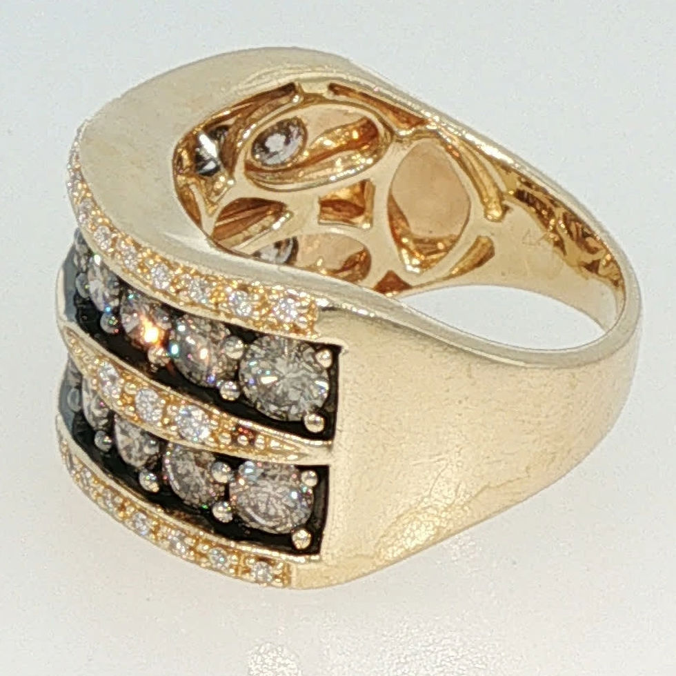 Miniaturbild: Yellow Gold Multi-Row Diamond Band Ring