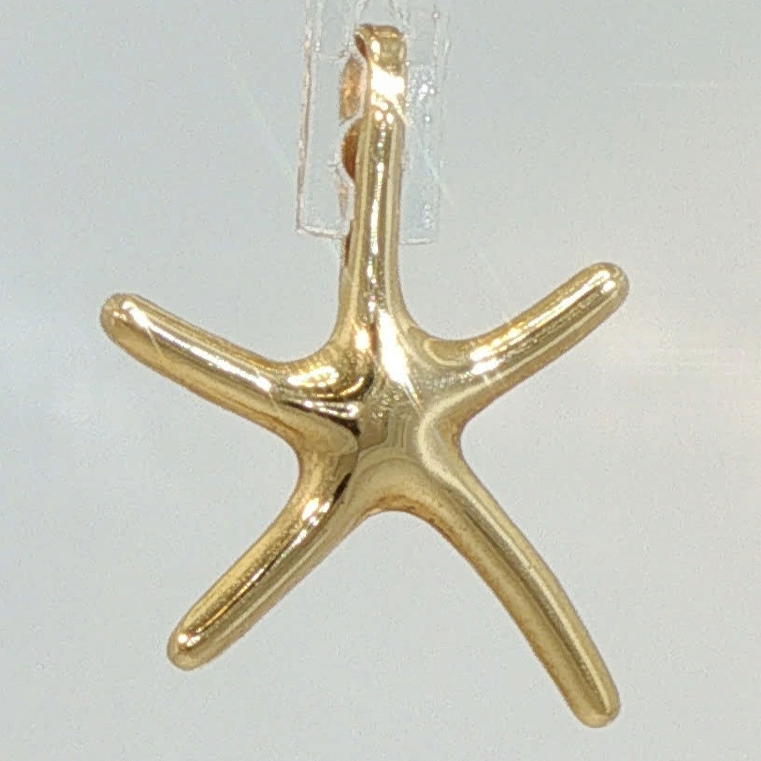 Polished Starfish Pendant in Yellow Gold