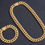 Thumbnail: 2/Set Gold European & American Link Bracelet & Chain - Iced Out Hip-Hop Bracelet
