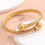 Thumbnail: 1/Pc Yellow Gold Stainless Steel Elegant Cable Wire Cuff Bangle