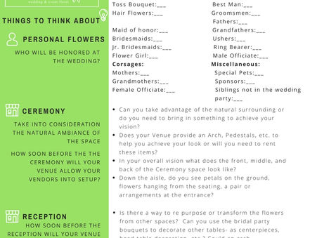 Things to Consider before your Floral Consultation
