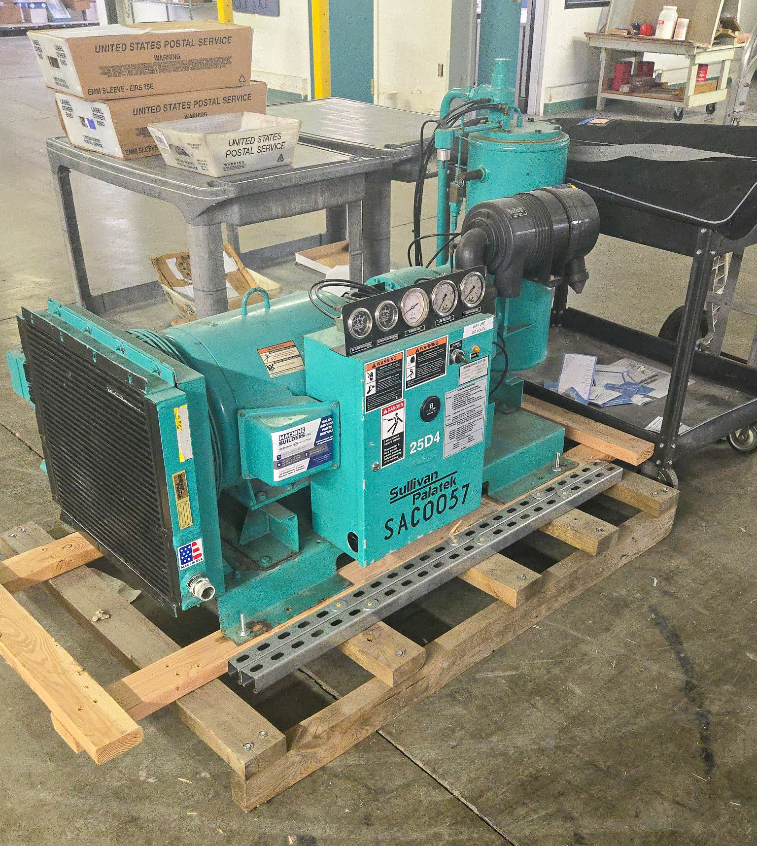 25 HP Sullivan-Palatek 25D4 Rotary Skid Open Compressor