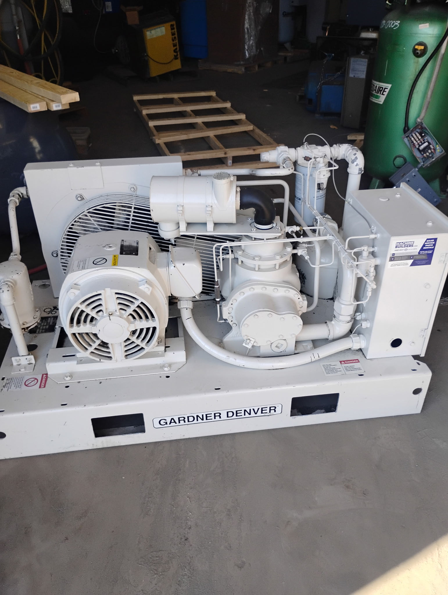 25 HP Gardner Denver Skid Mount with 120 Gallon Tank
