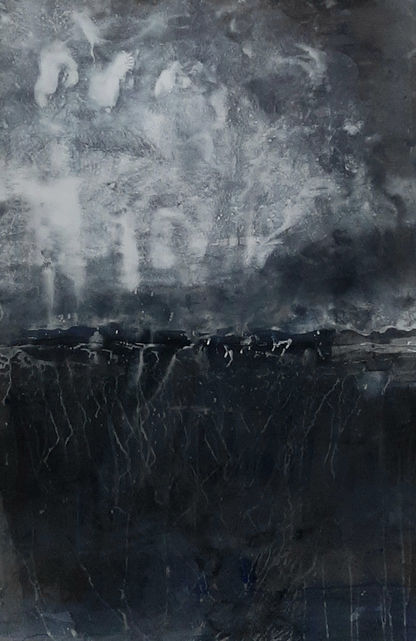 La plaine - 11 - Technique mixte sur papier - 96 x 65 cm - 2025
