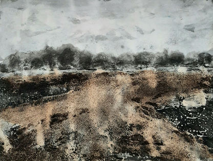 La Plaine 15 - Technique mixte sur papier - 50 x 65 cm - 2025