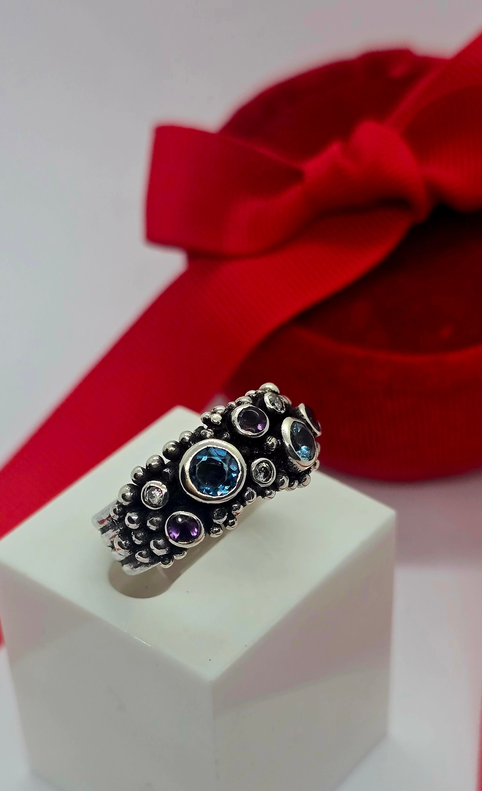 Topaz & Amethyst Carnival ring