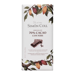 chocolate 70 % cacao con nibs Simon Coll