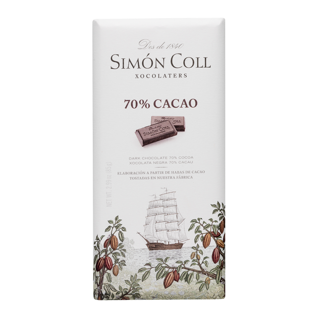 TABLETA CHOCOLATE 70 % CACAO 85 G. SIMON COLL