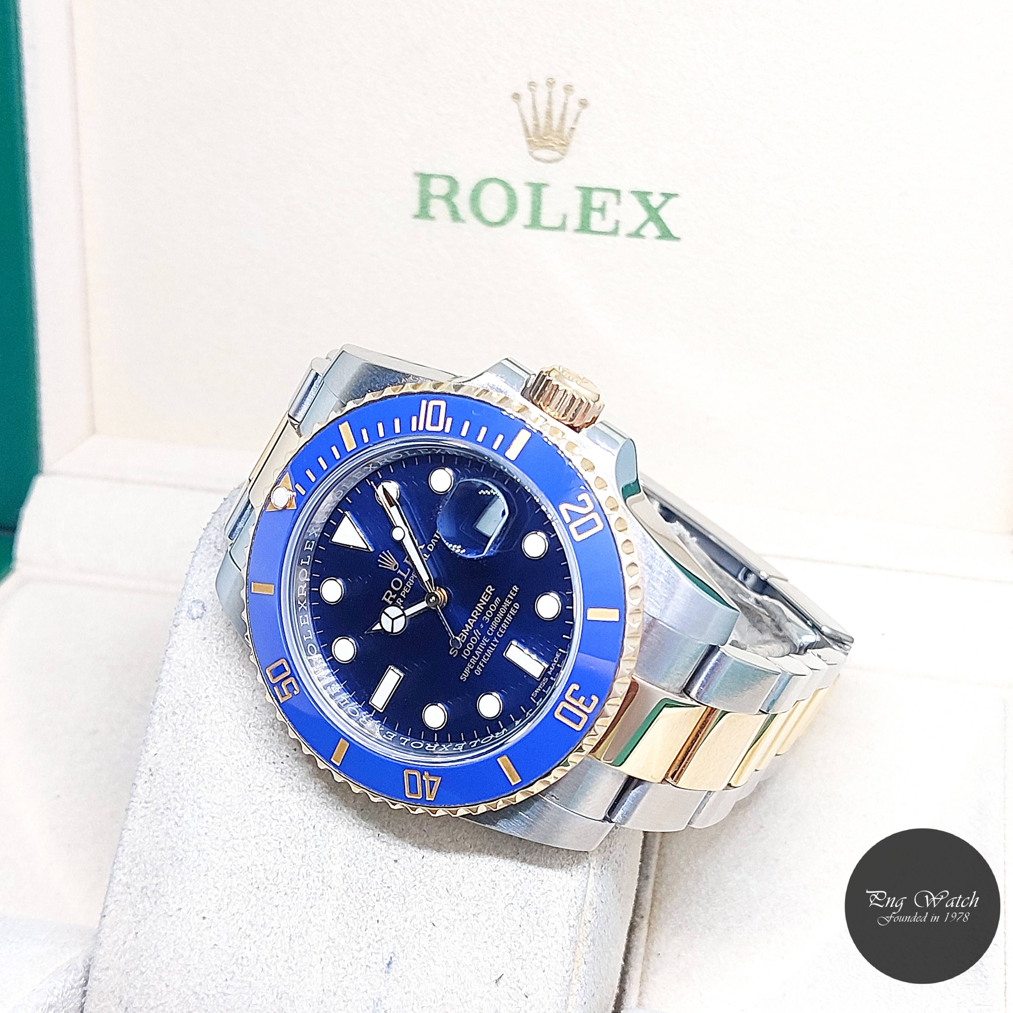 Rolex 40mm 18K Half YG Ceramic Bezel Blue Dial Submariner REF: 116613LB (2019)