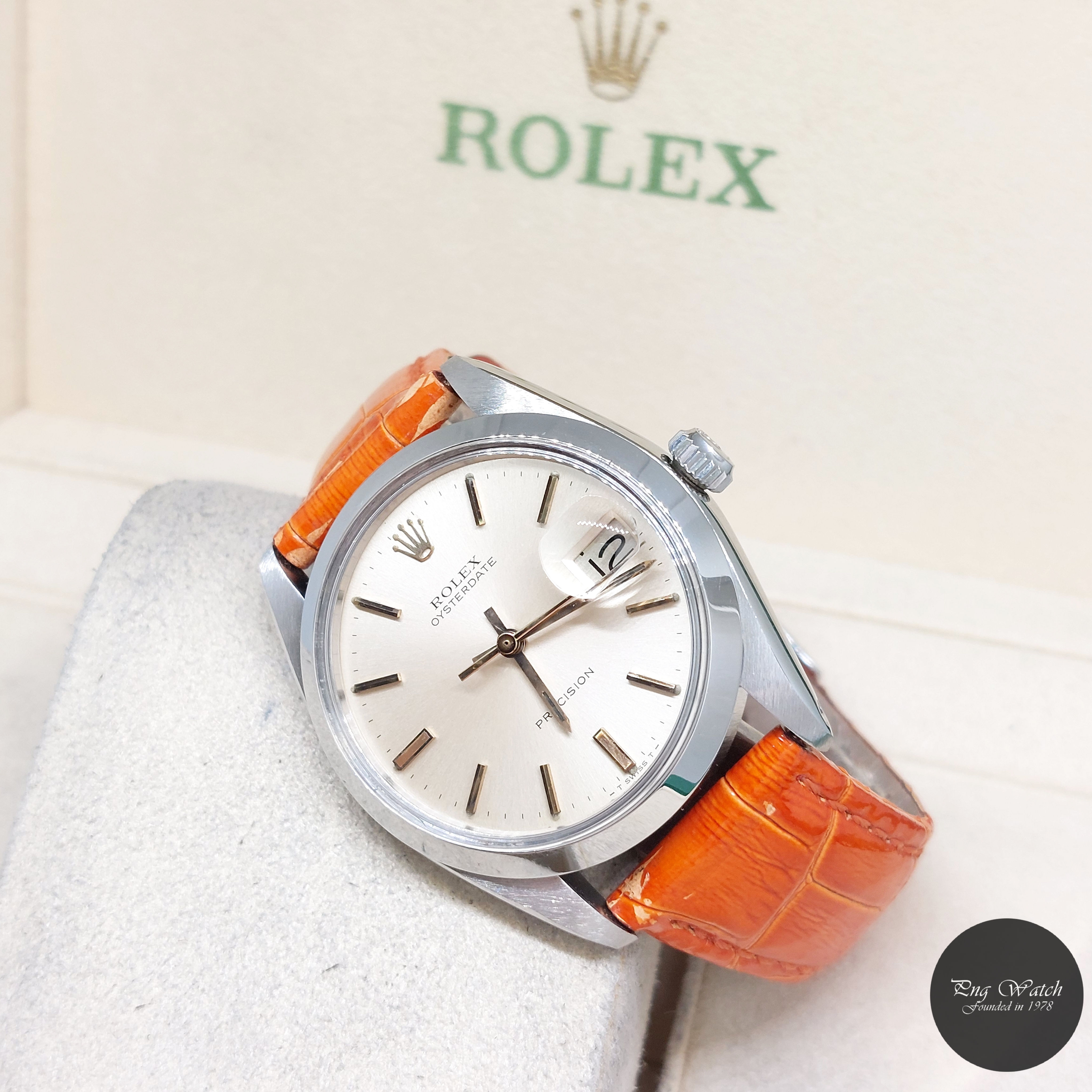Rolex 34mm Silver Sticks Dial Oysterdate Precision REF: 6694 (6.64 Million)