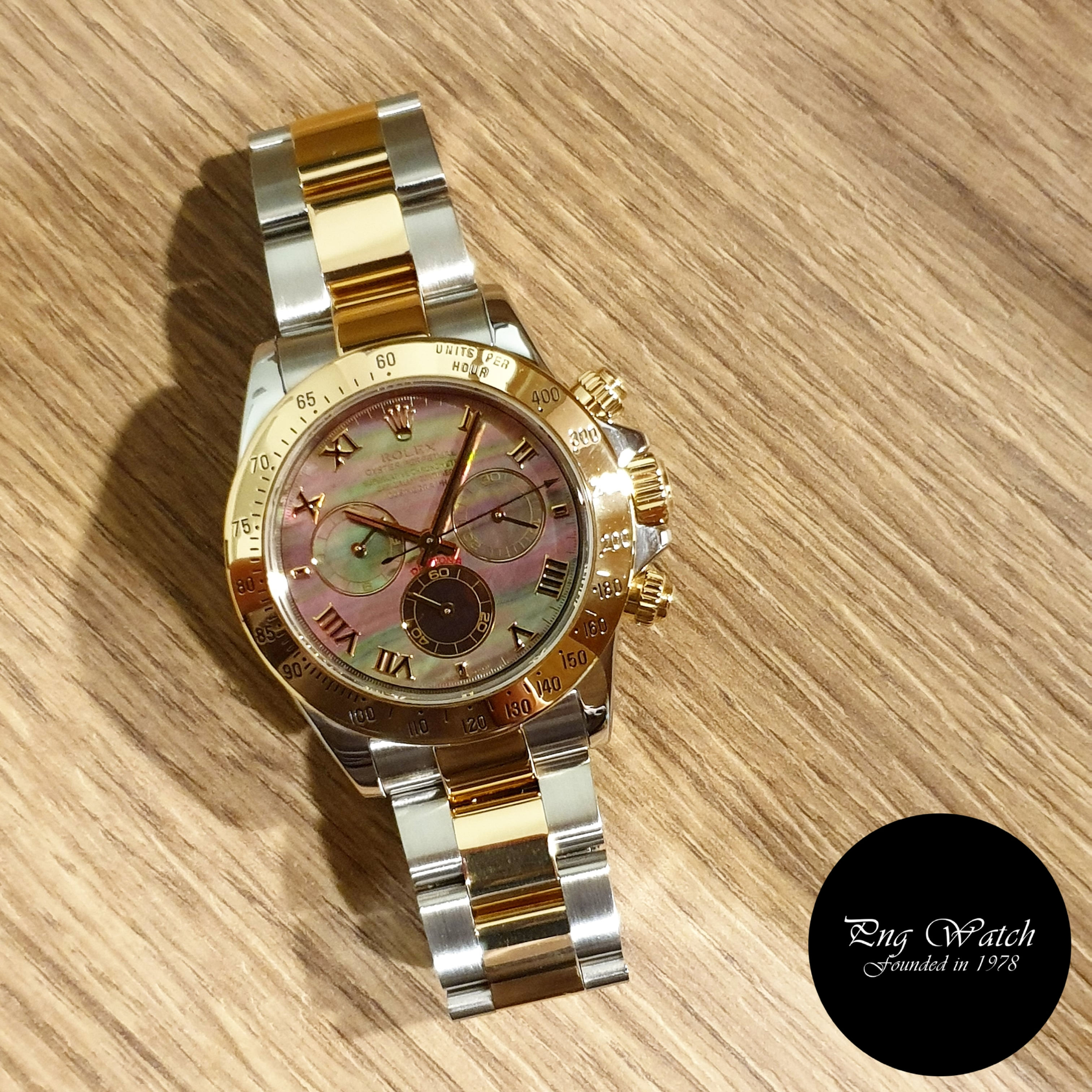 Rolex 18K Half Gold Black MOP Cosmograph Daytona REF: 116523 (P Series)(2)
