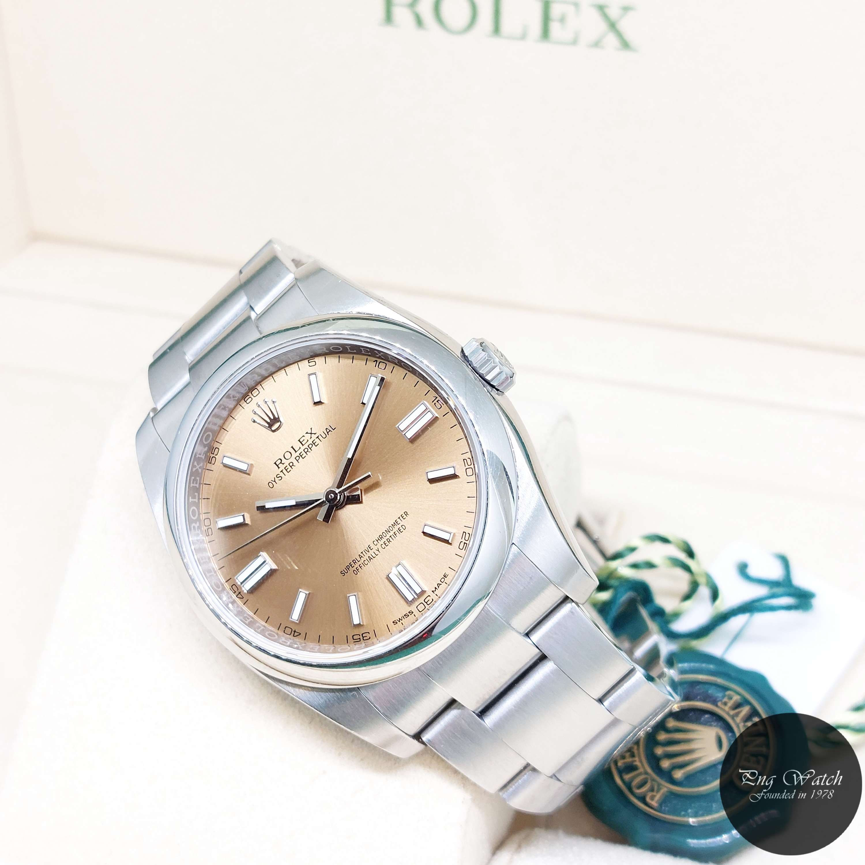 Rolex 36mm White Grape Dial Oyster Perpetual REF: 116000 (2019)
