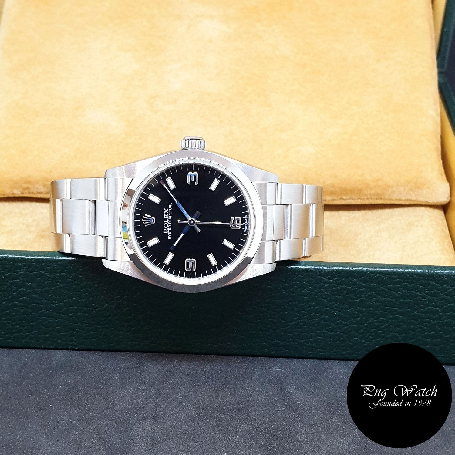 Rolex 31mm Black Steel Oyster Perpetual REF: 77080 (Full Set)