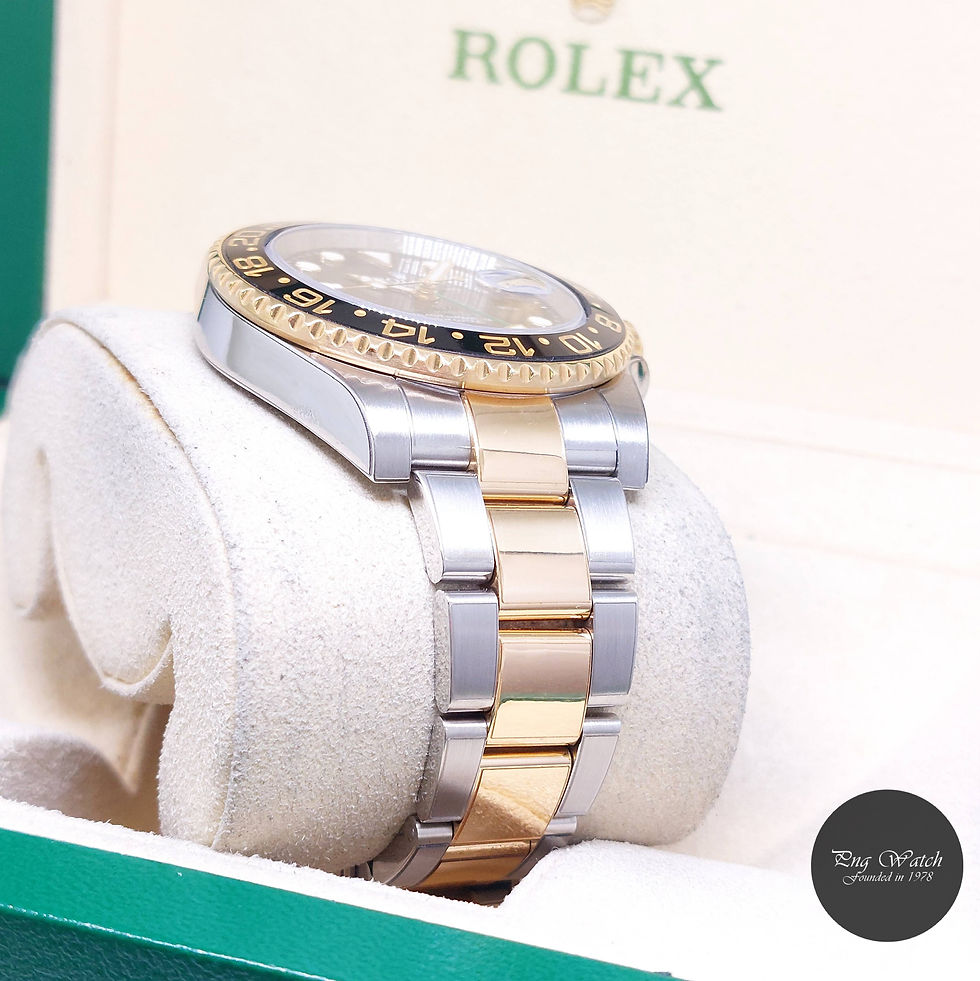 Thumbnail: Rolex 40mm 18K Half YG Ceramic Bezel Black Dial GMT Master 2 REF: 116713LN (13)