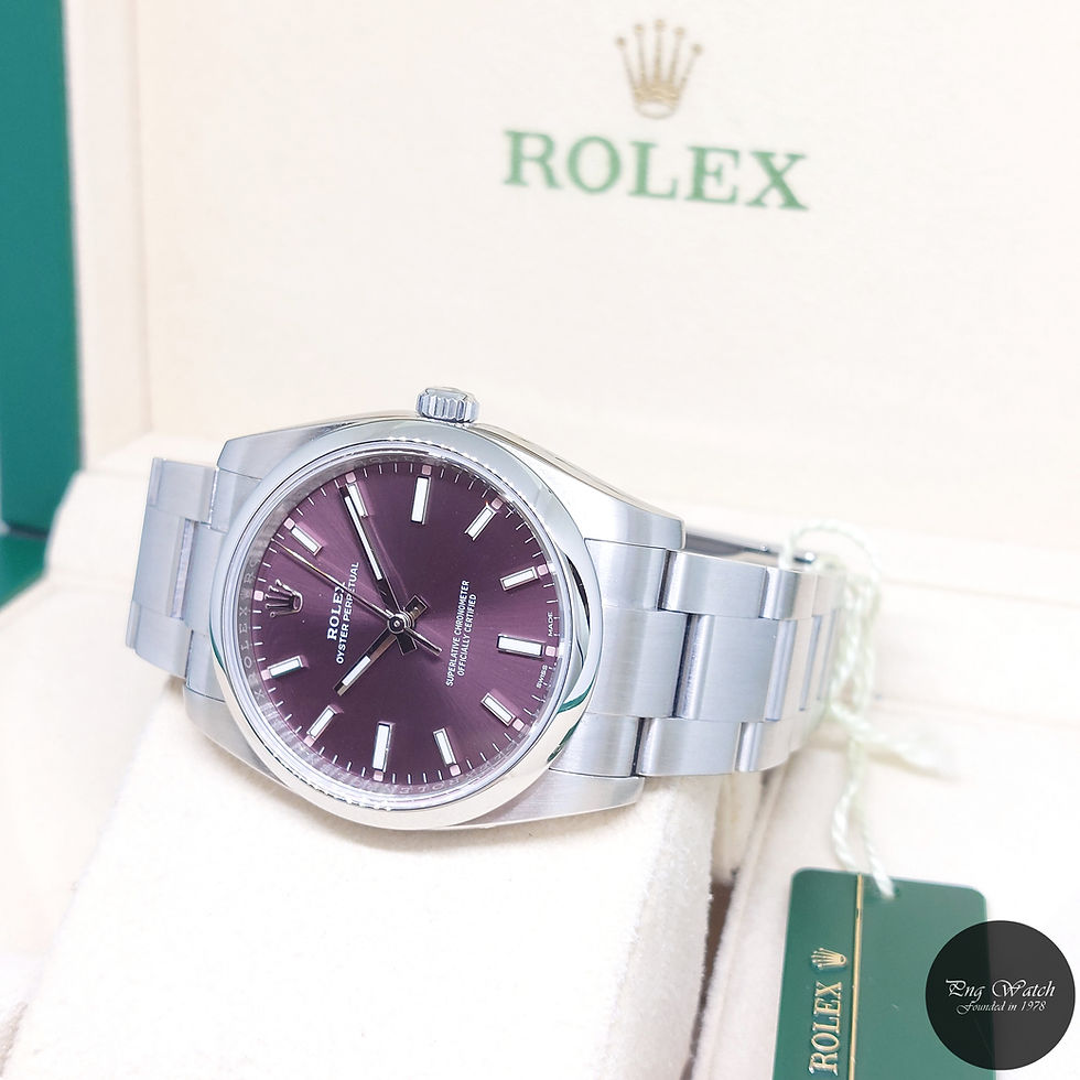 Thumbnail: Rolex 34mm Purple Indexes Dial Oyster Perpetual REF: 114200 (2015)