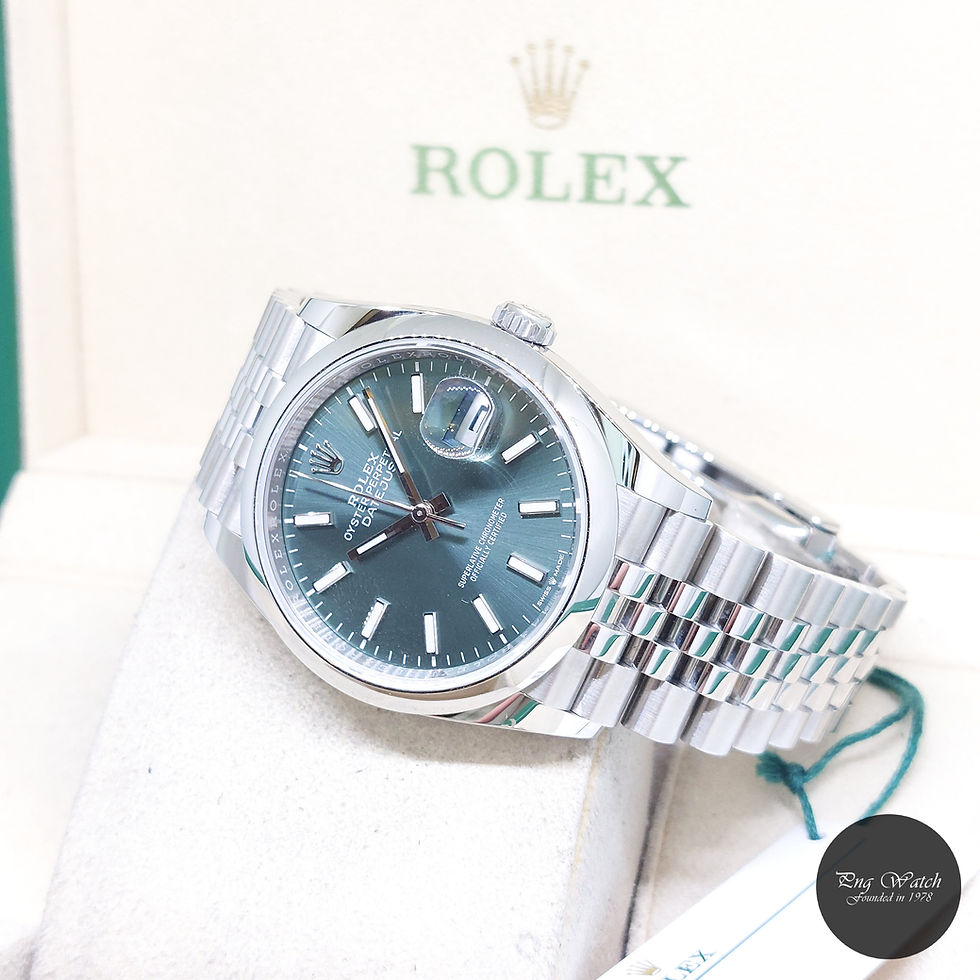 Thumbnail: Rolex 36mm Oyster Perpetual Mint Green Batons Dial Datejust REF: 126200 (2023)