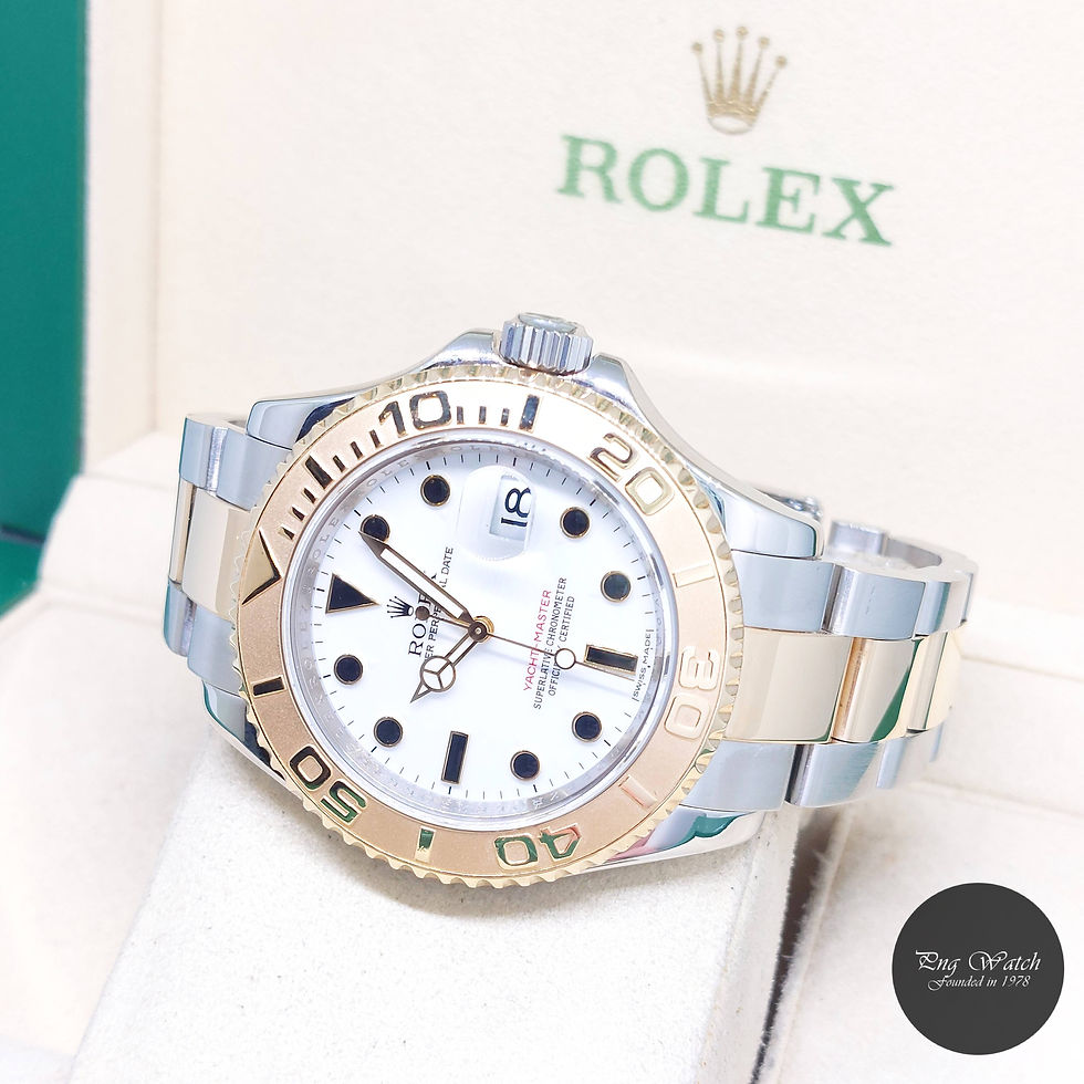 Thumbnail: Rolex 40mm Oyster Perpetual 18K Half Yellow Gold White Yachtmaster REF: 16623