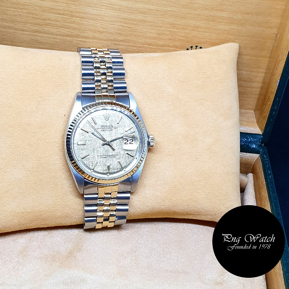 Thumbnail: Rolex OP Half Gold Textured Datejust REF: 1601