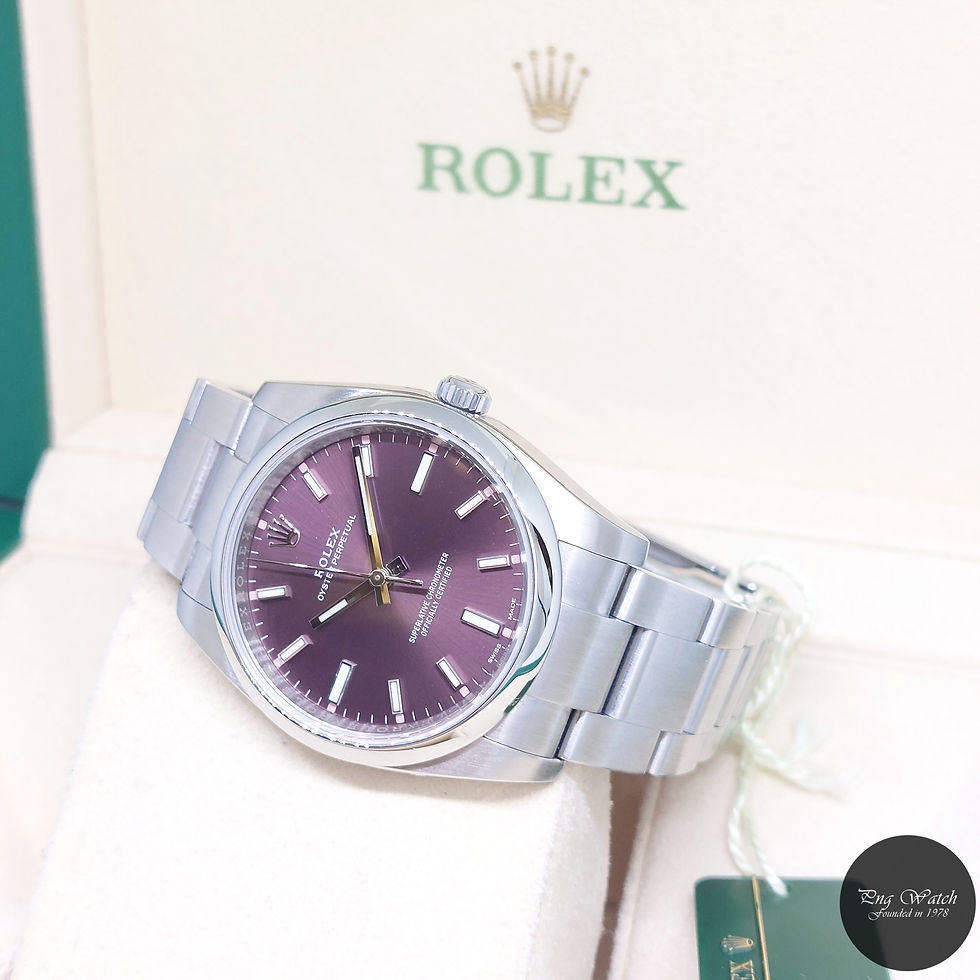 Thumbnail: Rolex 34mm Purple Indexes Dial Oyster Perpetual REF: 114200 (2015)