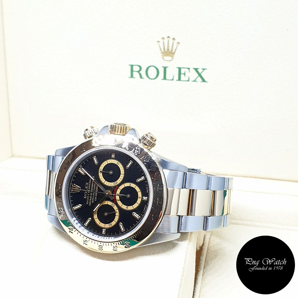 Thumbnail: Rolex 18K Half Gold "Inverted 6" Zenith Mvt Black Indexes Daytona REF: 16523