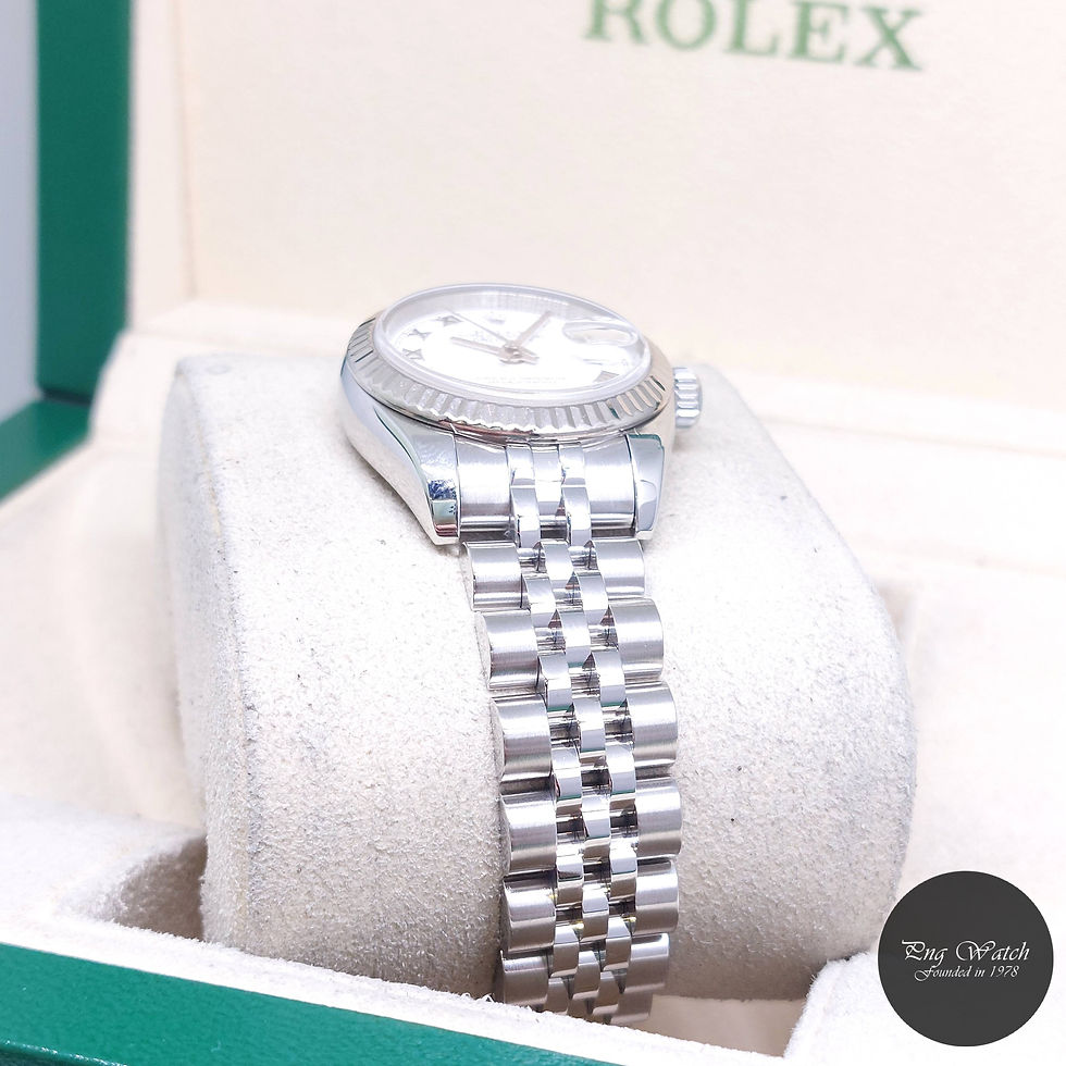 Thumbnail: Rolex 26mm Oyster Perpetual White Roman Lady Datejust REF: 179174 (M Series)