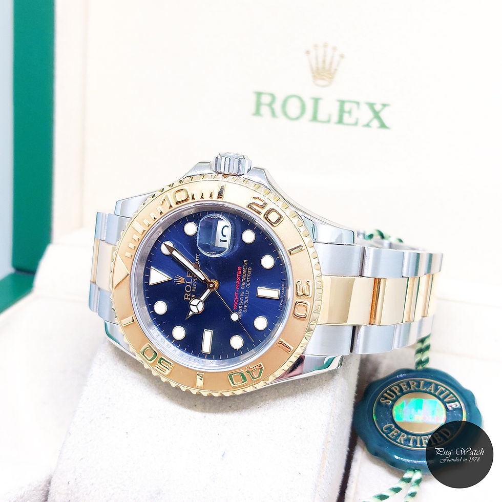 Thumbnail: Rolex 40mm Oyster Perpetual 18K Half Yellow Gold Blue Yachtmaster REF: 16623