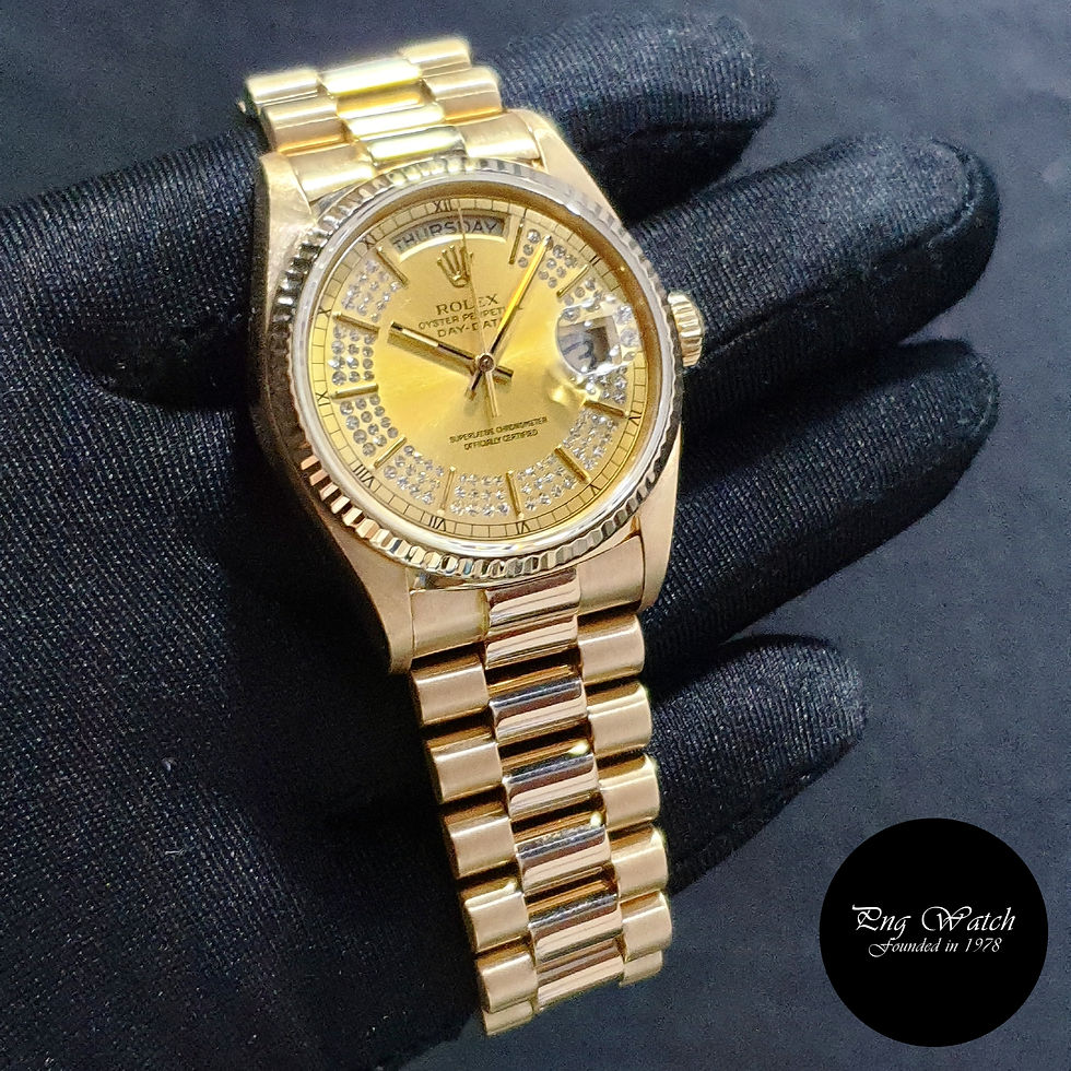 Rolex Oyster Perpetual 18K Yellow Gold String Diamonds Day-Date REF: 18038 (2)