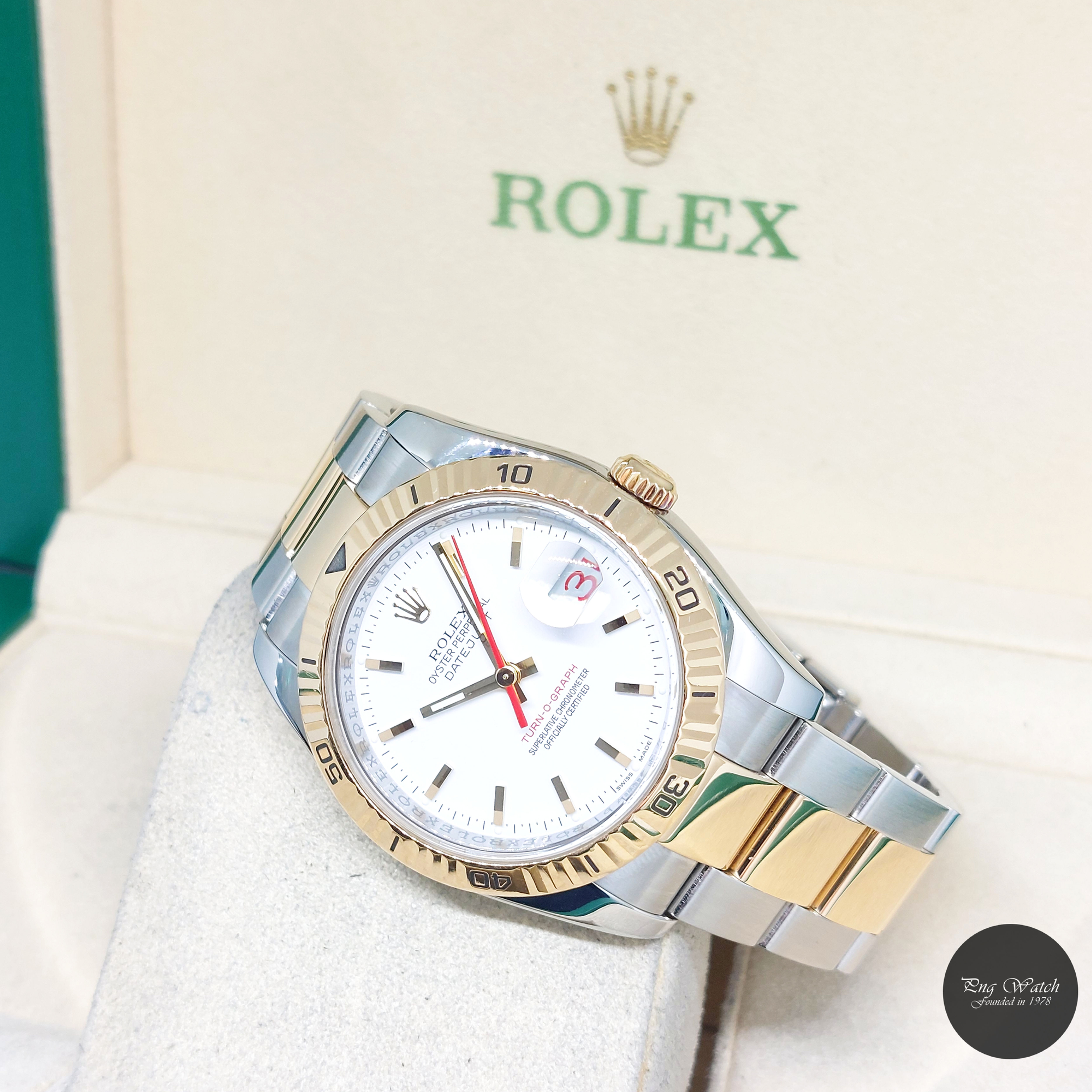 Rolex 36mm 18K Half YG White Indexes "Turn-O-Graph" Datejust REF: 116263 (D)
