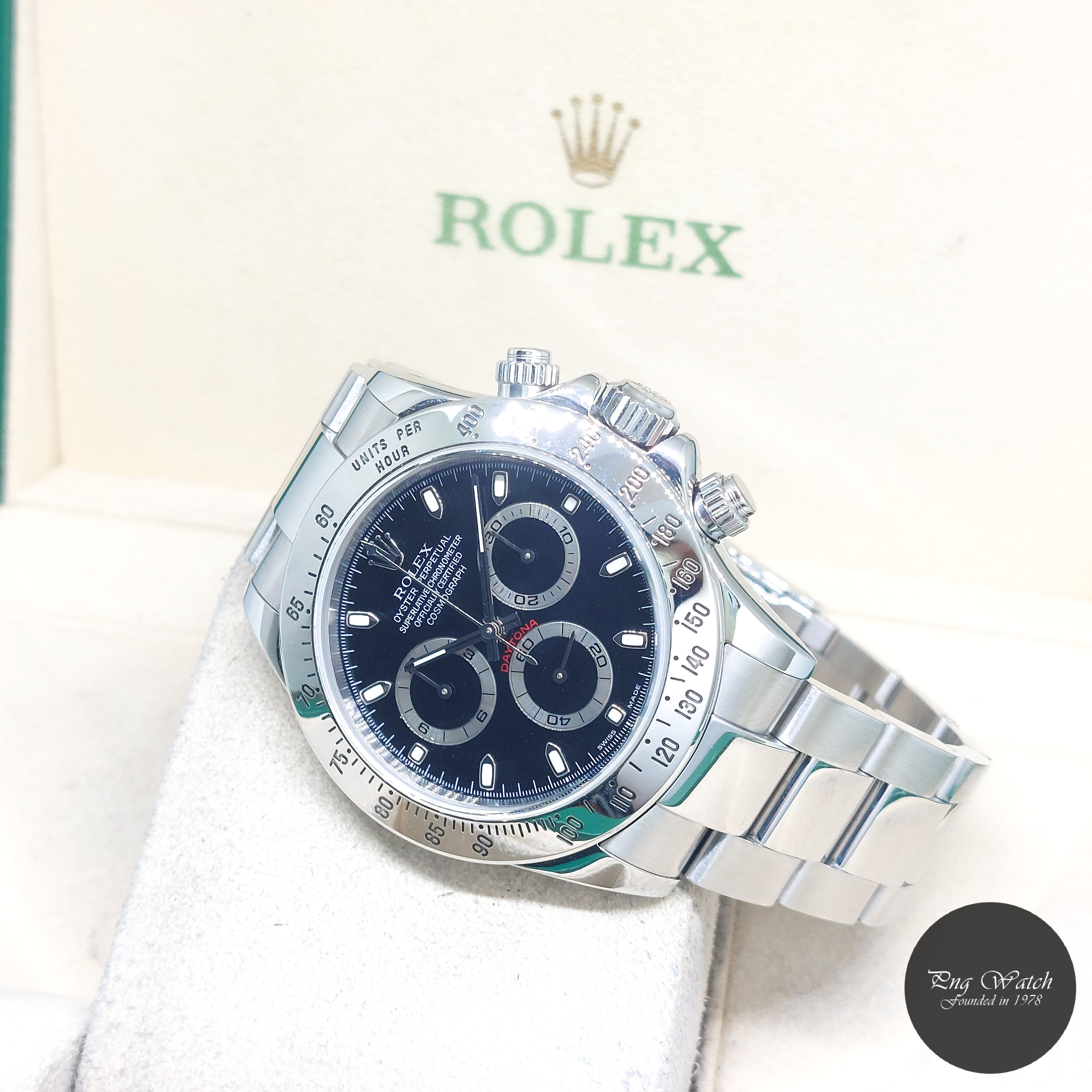 Rolex 40mm Oyster Perpetual Black Dial Stainless Steel Daytona REF: 116520 (F)