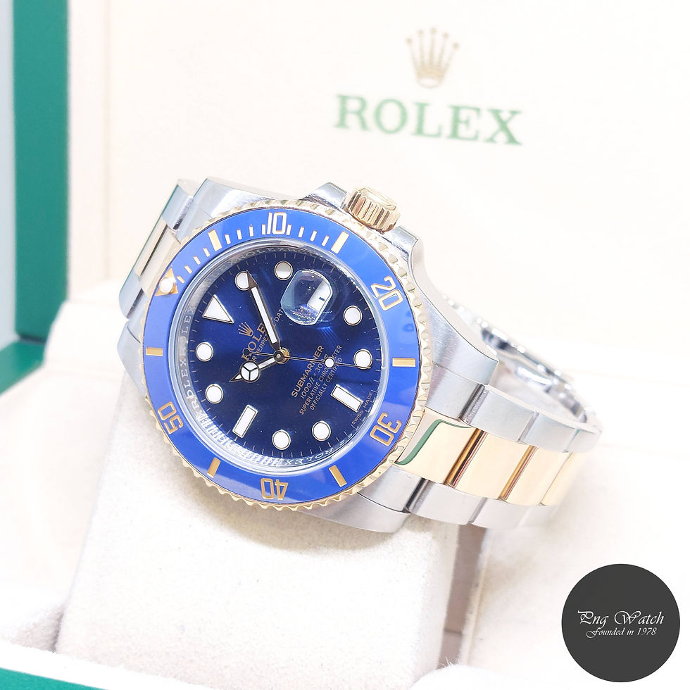 Rolex 40mm 18K Half Yellow Gold Ceramic Bezel Blue Submariner REF: 116613LB (19)