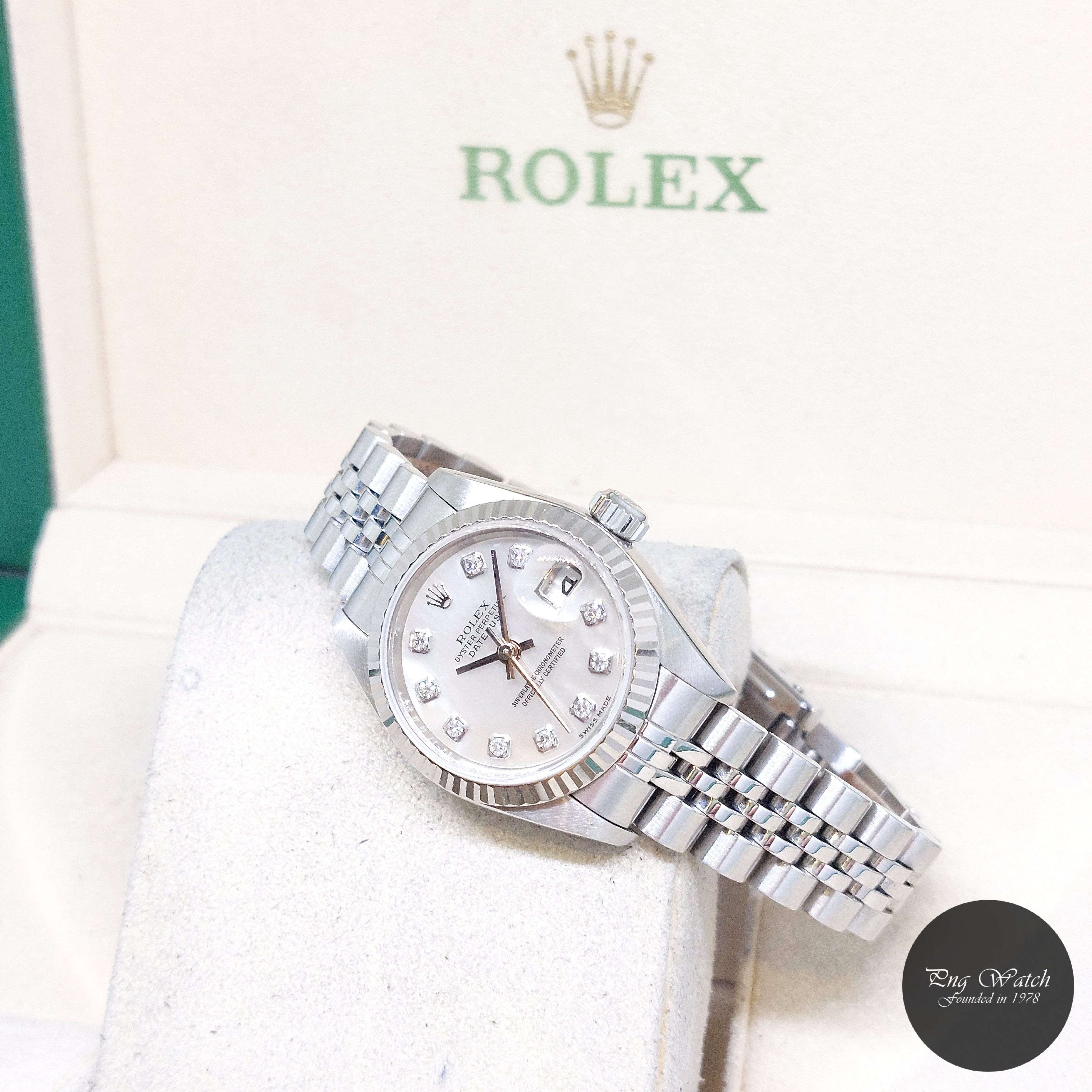 Rolex 26mm Oyster Perpetual MOP Diamonds Dial Datejust REF: 79174 (Pouch & Cert)