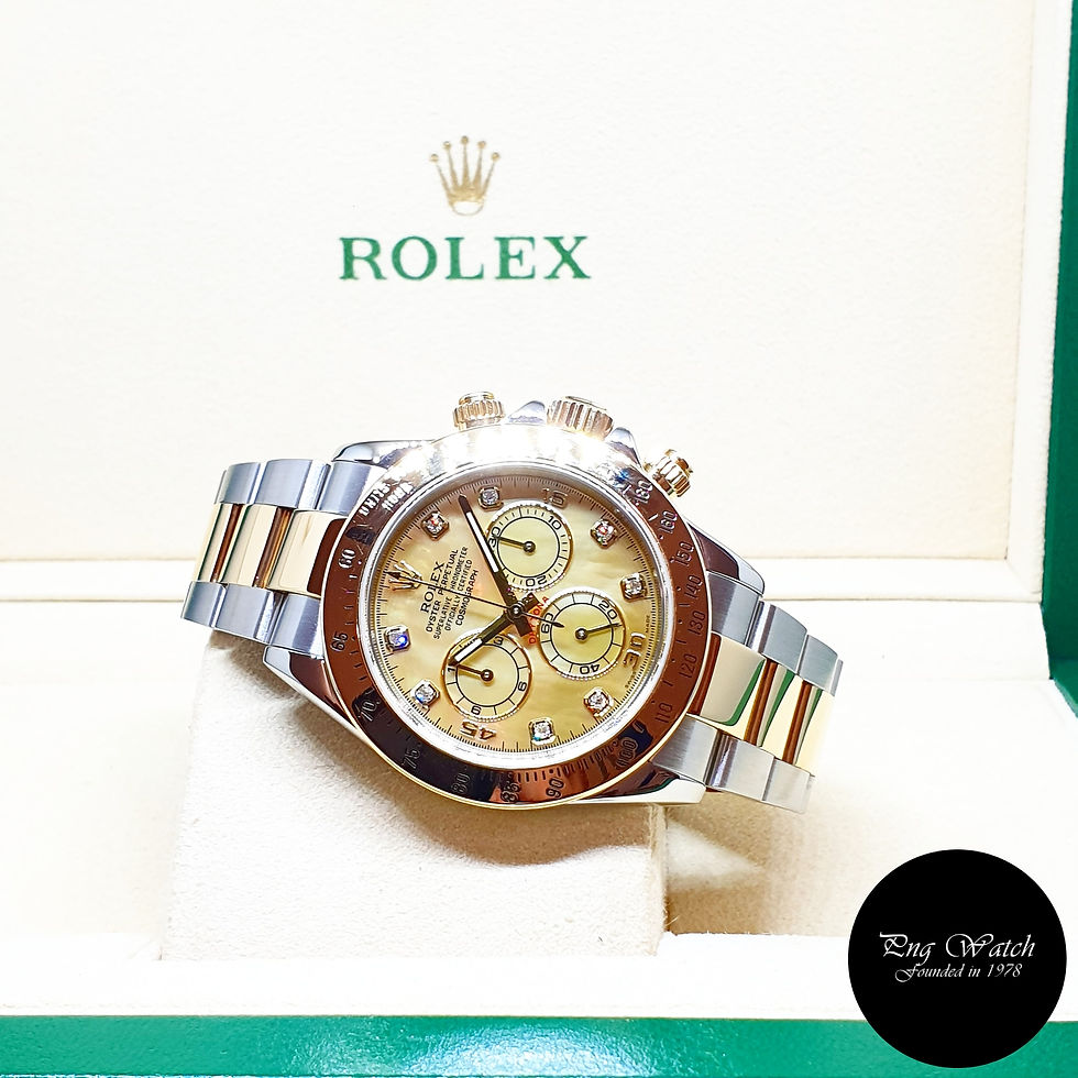 Rolex OP 18K Half Gold Yellow MOP Diamonds Daytona REF: 116523 (Y)