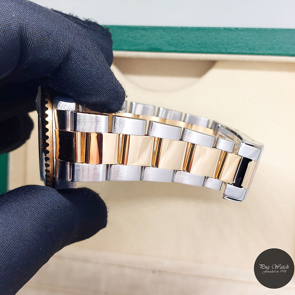 Thumbnail: Rolex 40mm 18K Half YG Champagne Serti Diamonds Dial Submariner REF: 16613 (Z)
