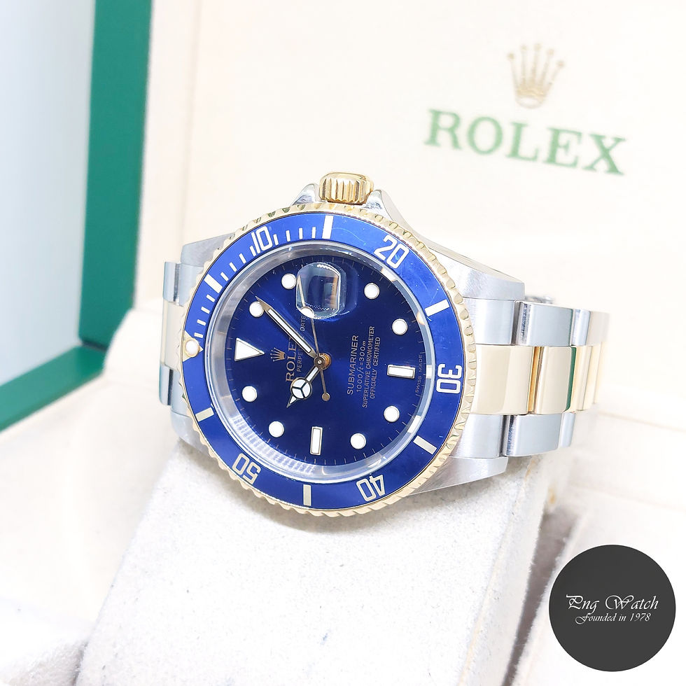 Thumbnail: Rolex 40mm 18K Half Yellow Gold Blue Dial Submariner Date REF: 16613 (Z Series)